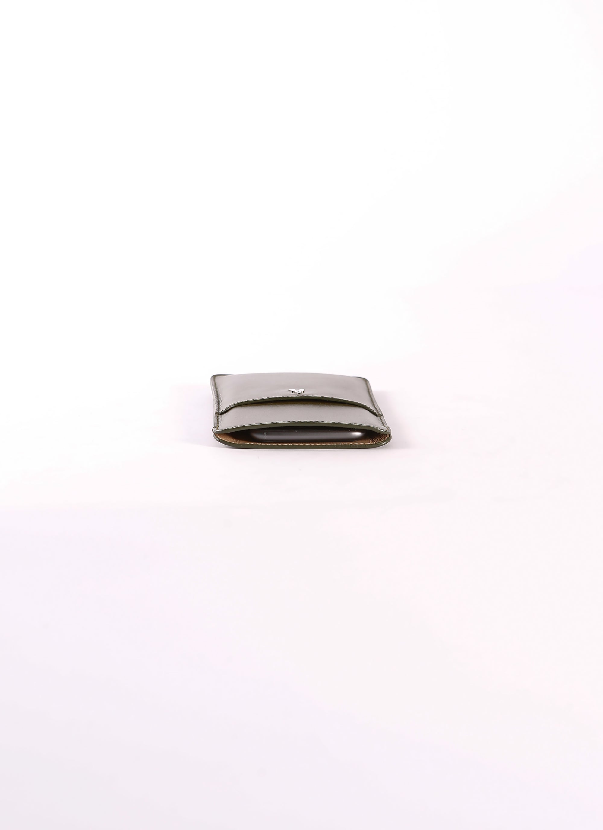 Leather mobile phone holder - Khaki