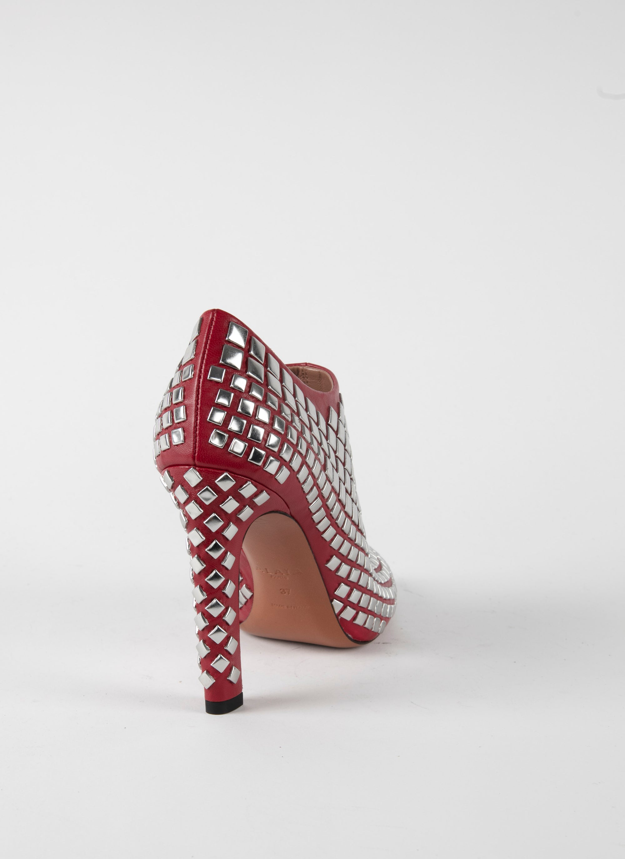 Bottines à plateforme à clous en cuir - Laque