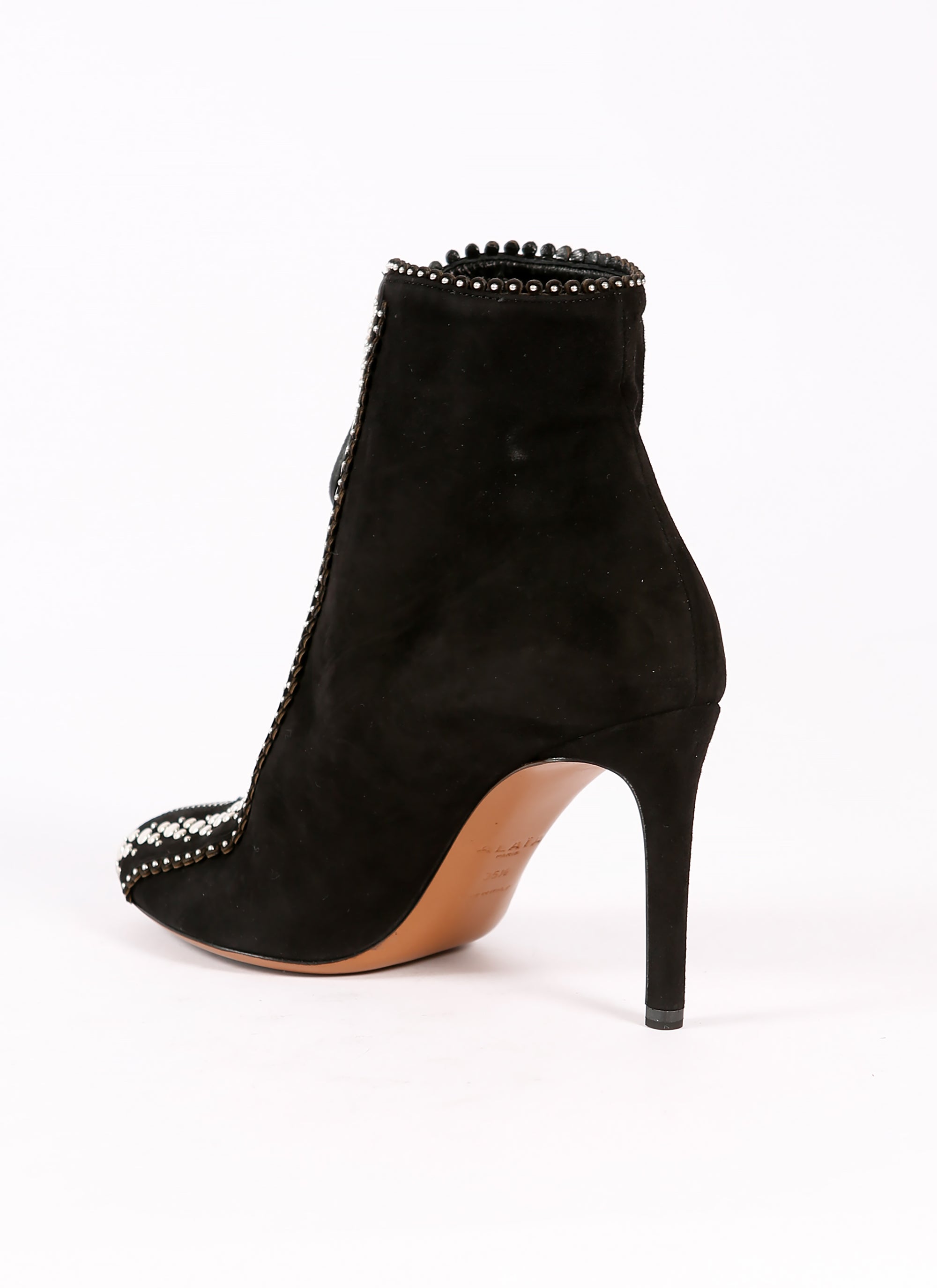 Studded leather boots - Black