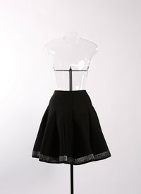Knitted Tatoo short skirt - Black