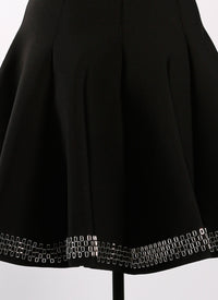 Knitted Tatoo short skirt - Black