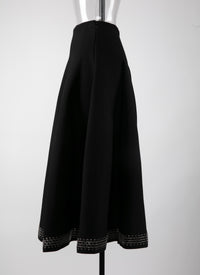 Tatoo Knit Maxi skirt - Black