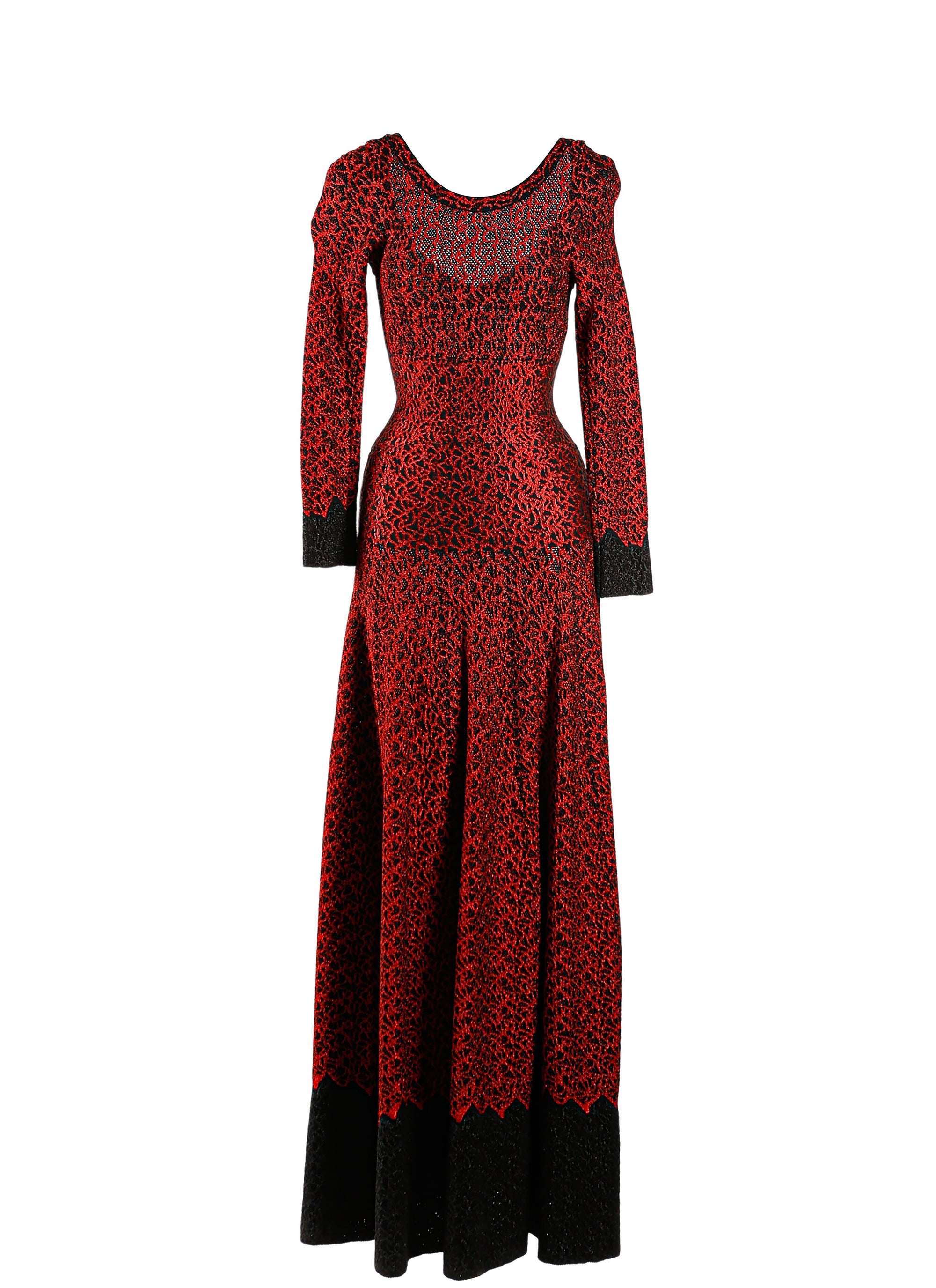 Jungle long sleeve dress - Black & Red