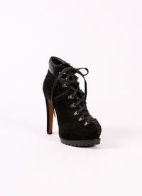 Platform boots in velvet - Black