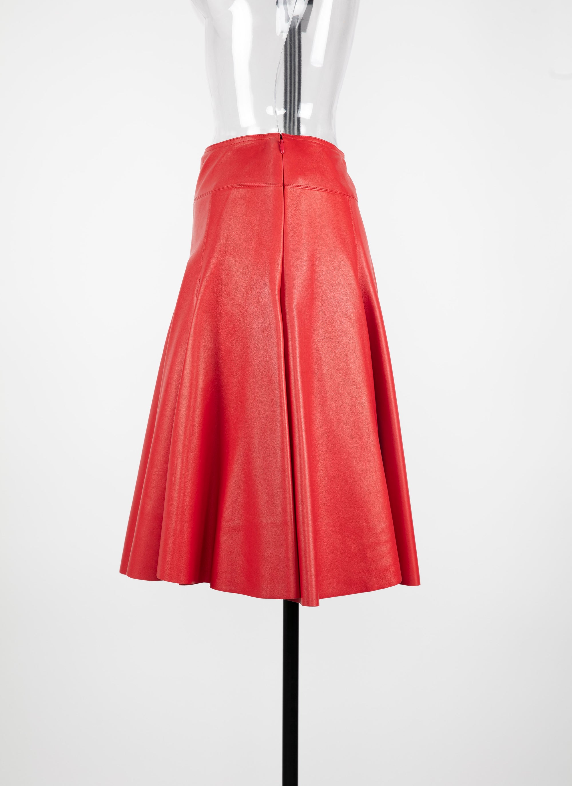 Leather Plunge skirt - Red
