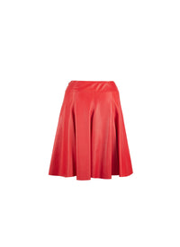 Leather Plunge skirt - Red