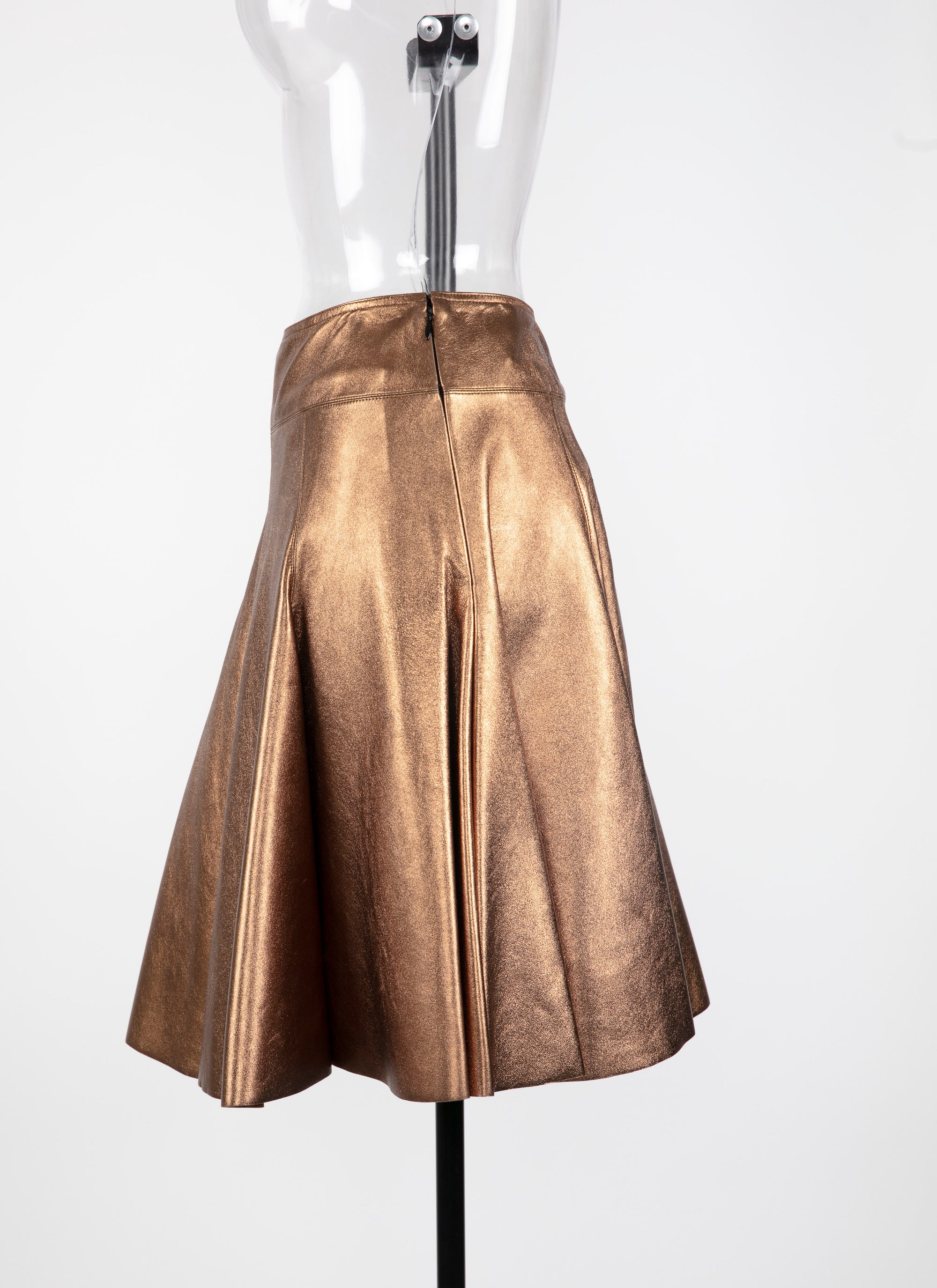 Jupe en cuir - Or