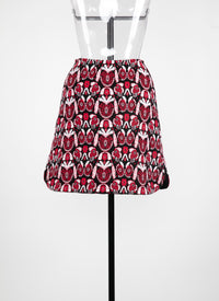 Wool Eden skirt - Black & Red