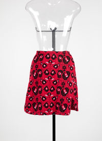 Wool Samarcande skirt - Red & Black