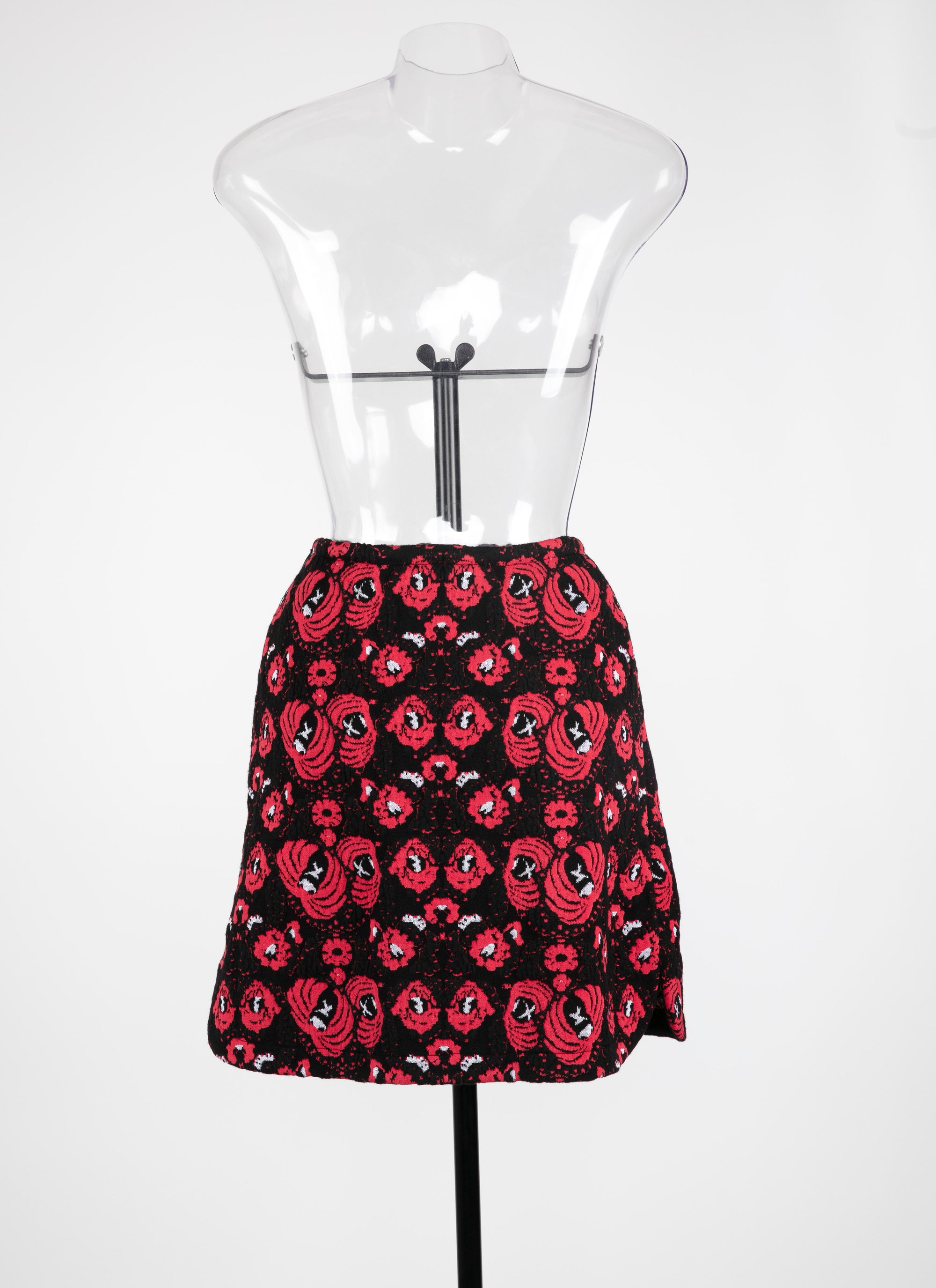 Jupe Samarcande en laine - Noir & Rouge