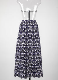 Wool Eden skirt - White & Blue