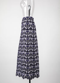 Wool Eden skirt - White & Blue