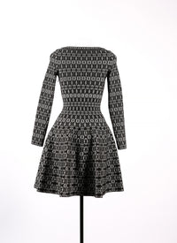 Robe à manches longues Alhambra en maille - Noir & Blanc