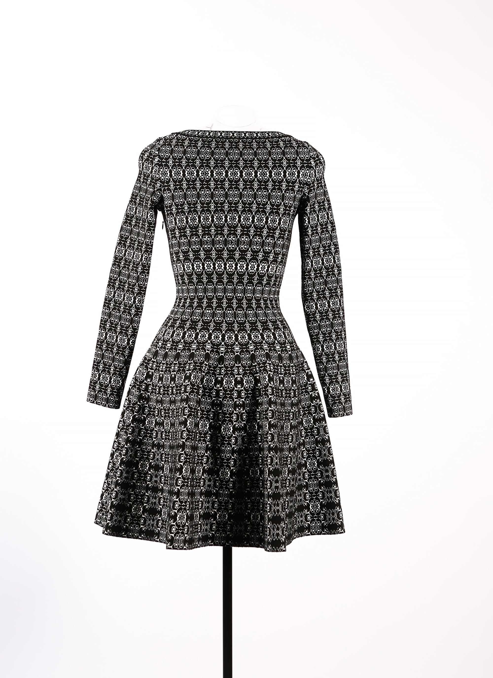 Robe à manches longues Alhambra en maille - Noir & Blanc