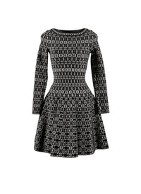 Robe à manches longues Alhambra en maille - Noir & Blanc