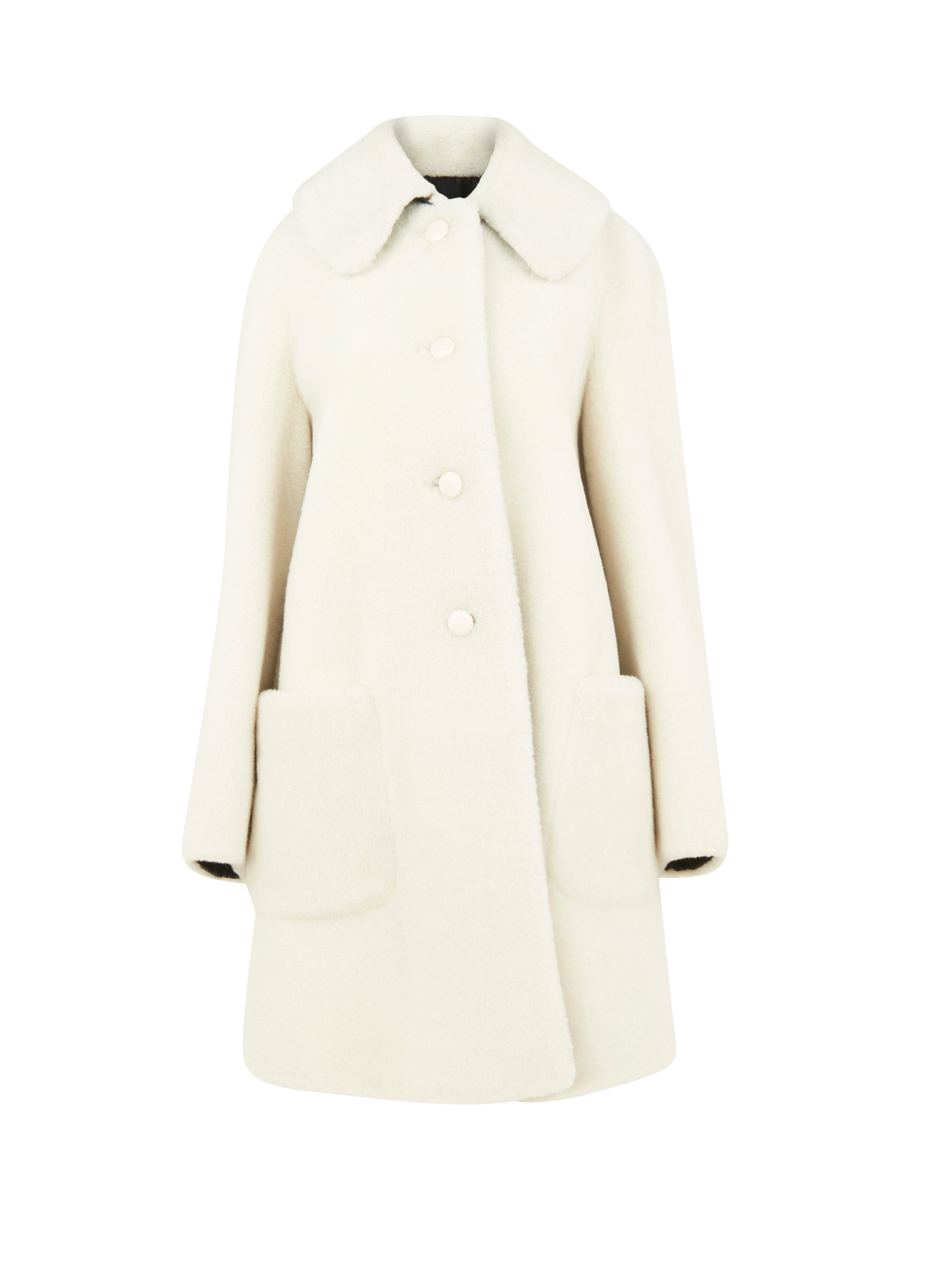 Soft leather coat - Mother of Pearl White