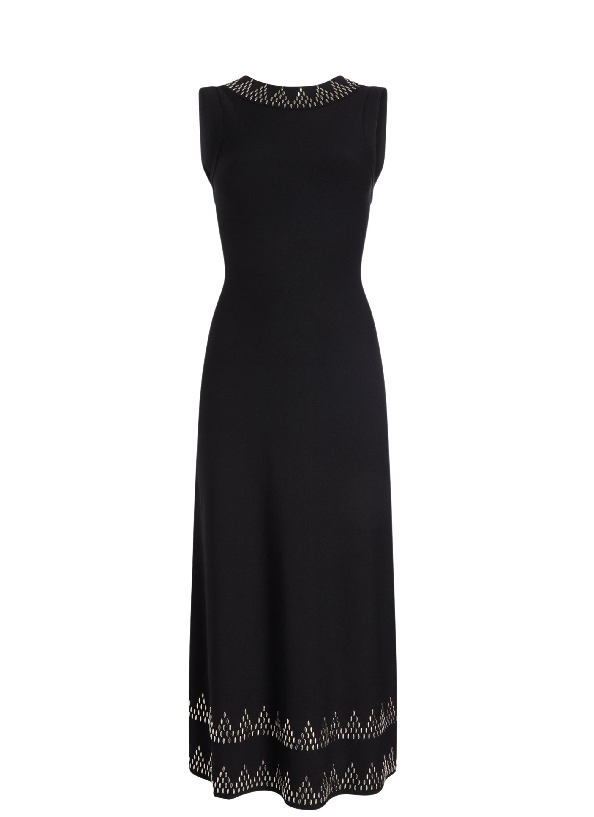Sleeveless maxi dress Triangle in mesh - Black
