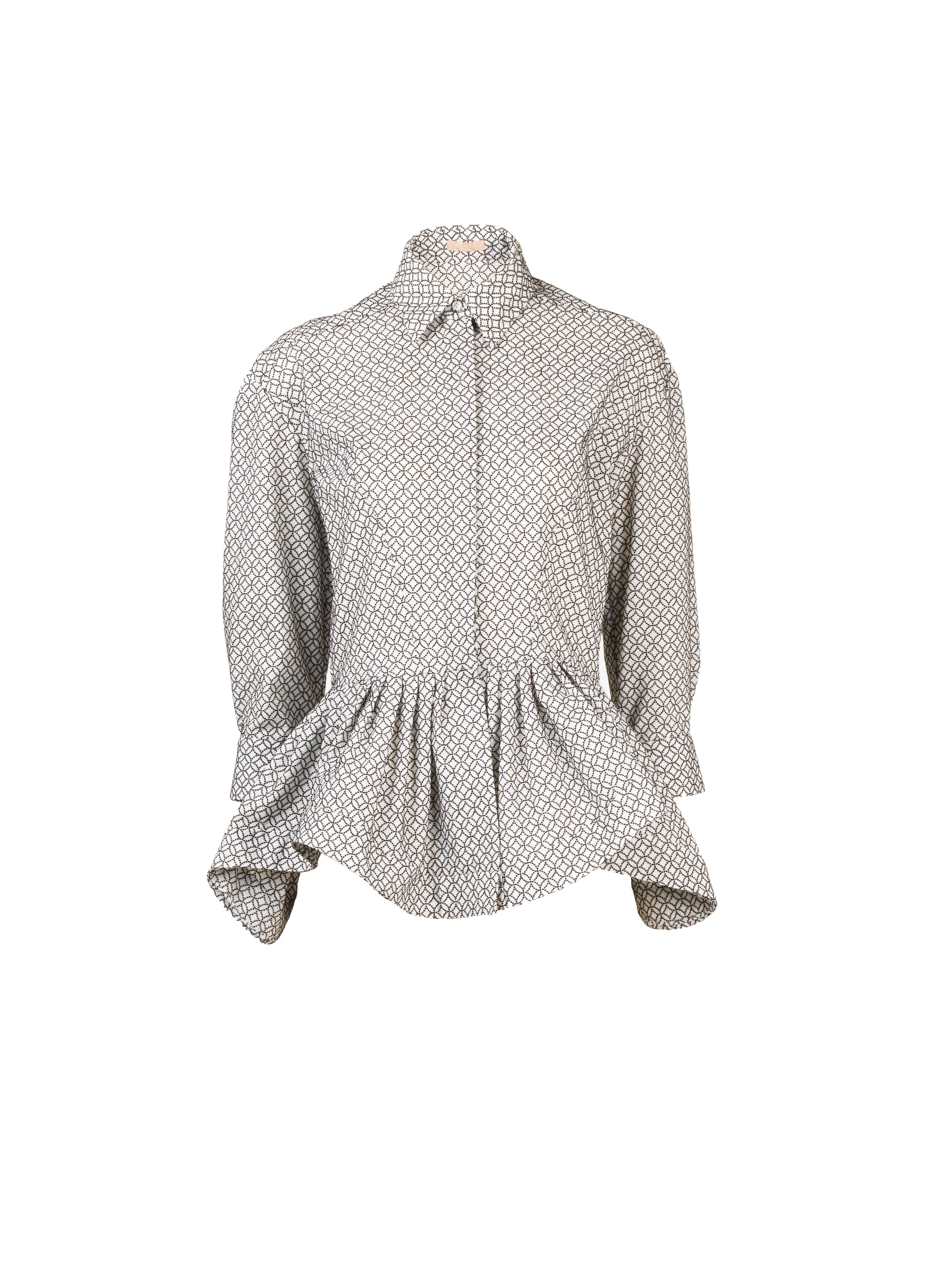 Chemise à motif arabesque en laine - Blanc & Noir