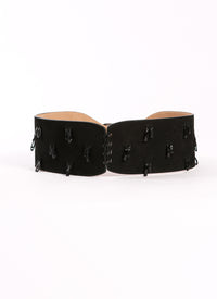 Elaphe tassel belt in leather - Black