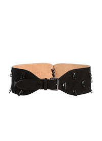 Elaphe tassel belt in leather - Black