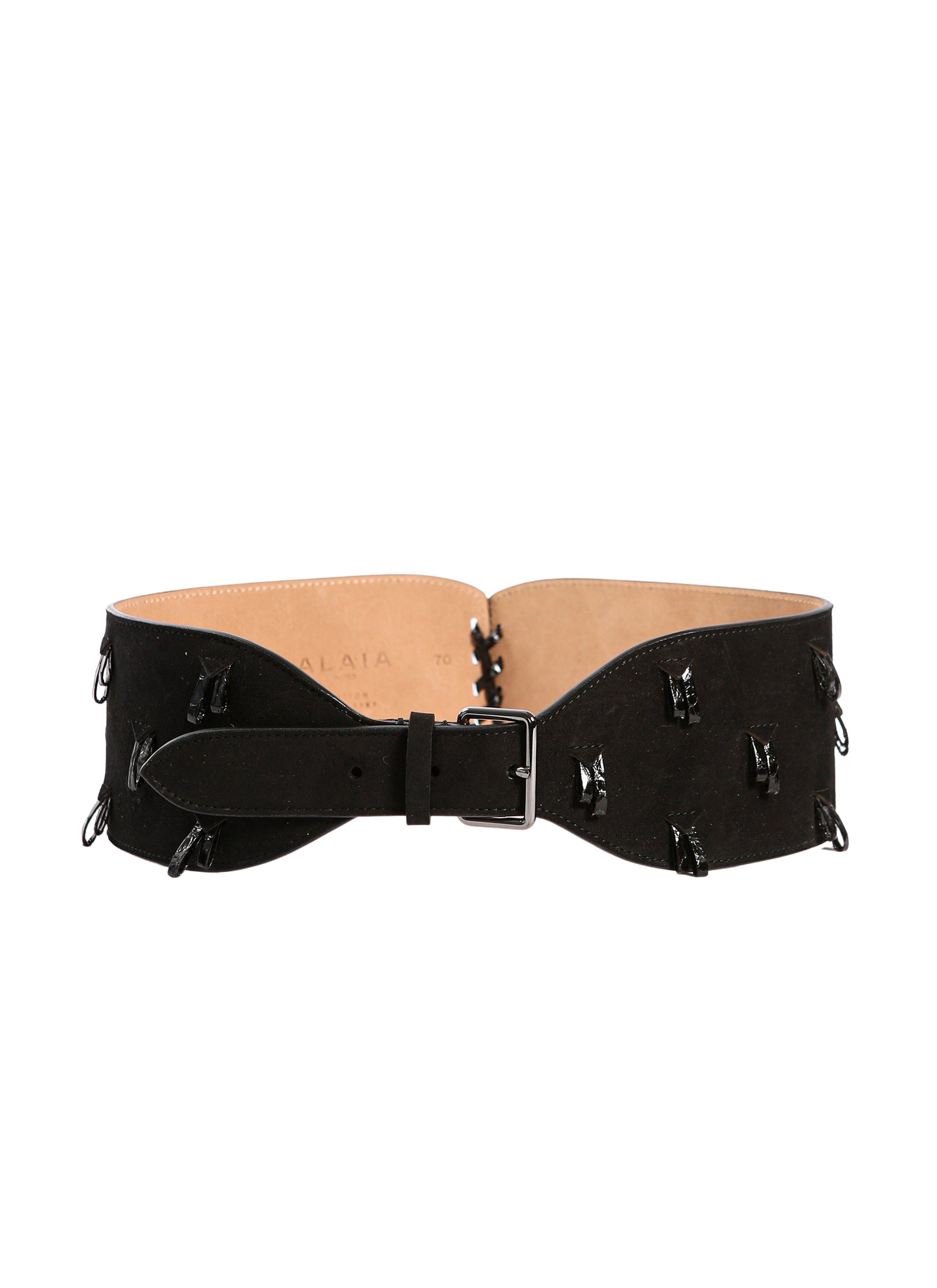 Elaphe tassel belt in leather - Black