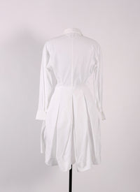 Short shirt dress in Japanese poplin - White