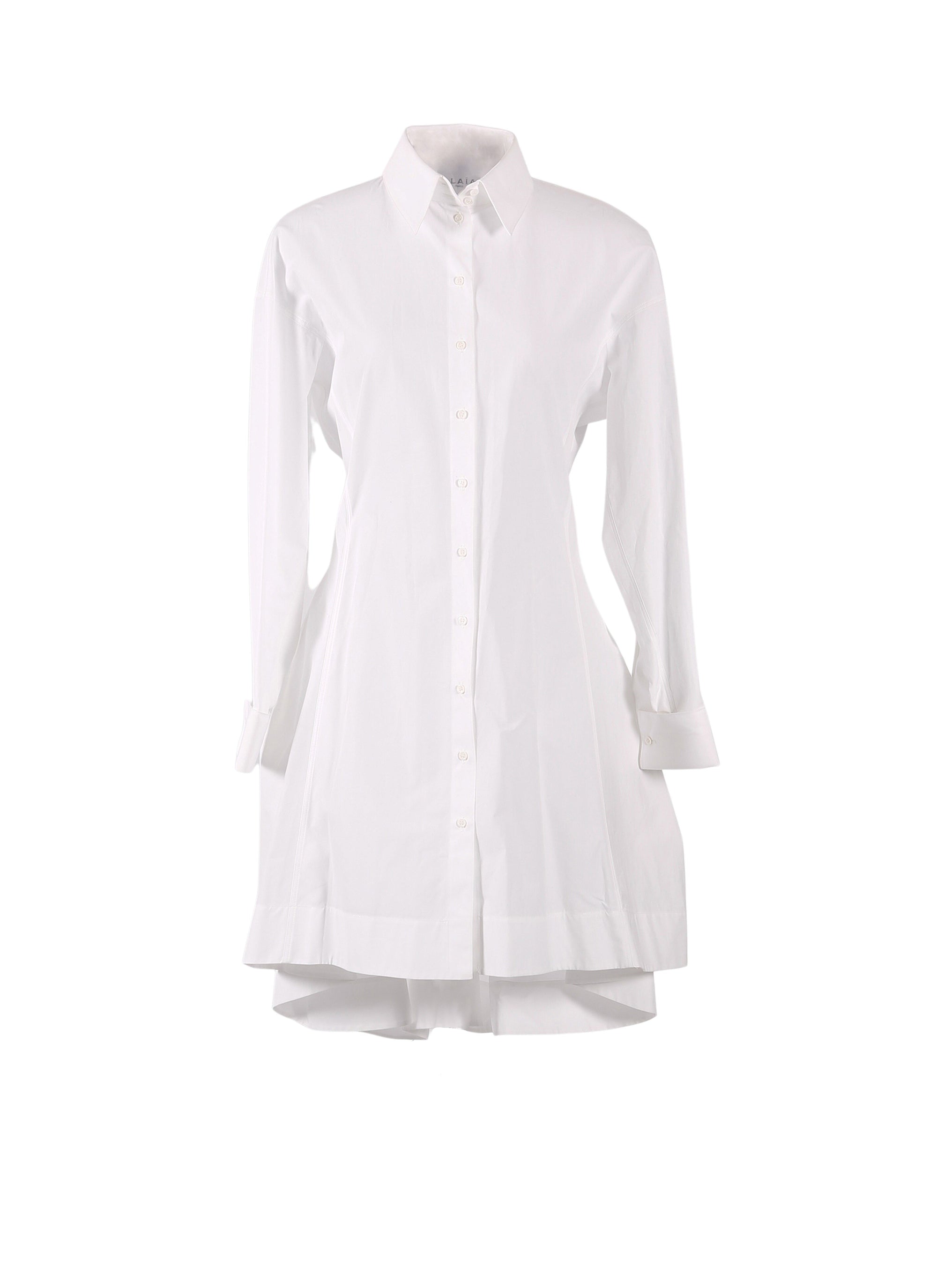 Short shirt dress in Japanese poplin - White