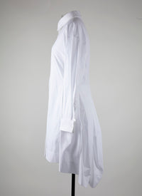 Short shirt dress in Japanese poplin - White