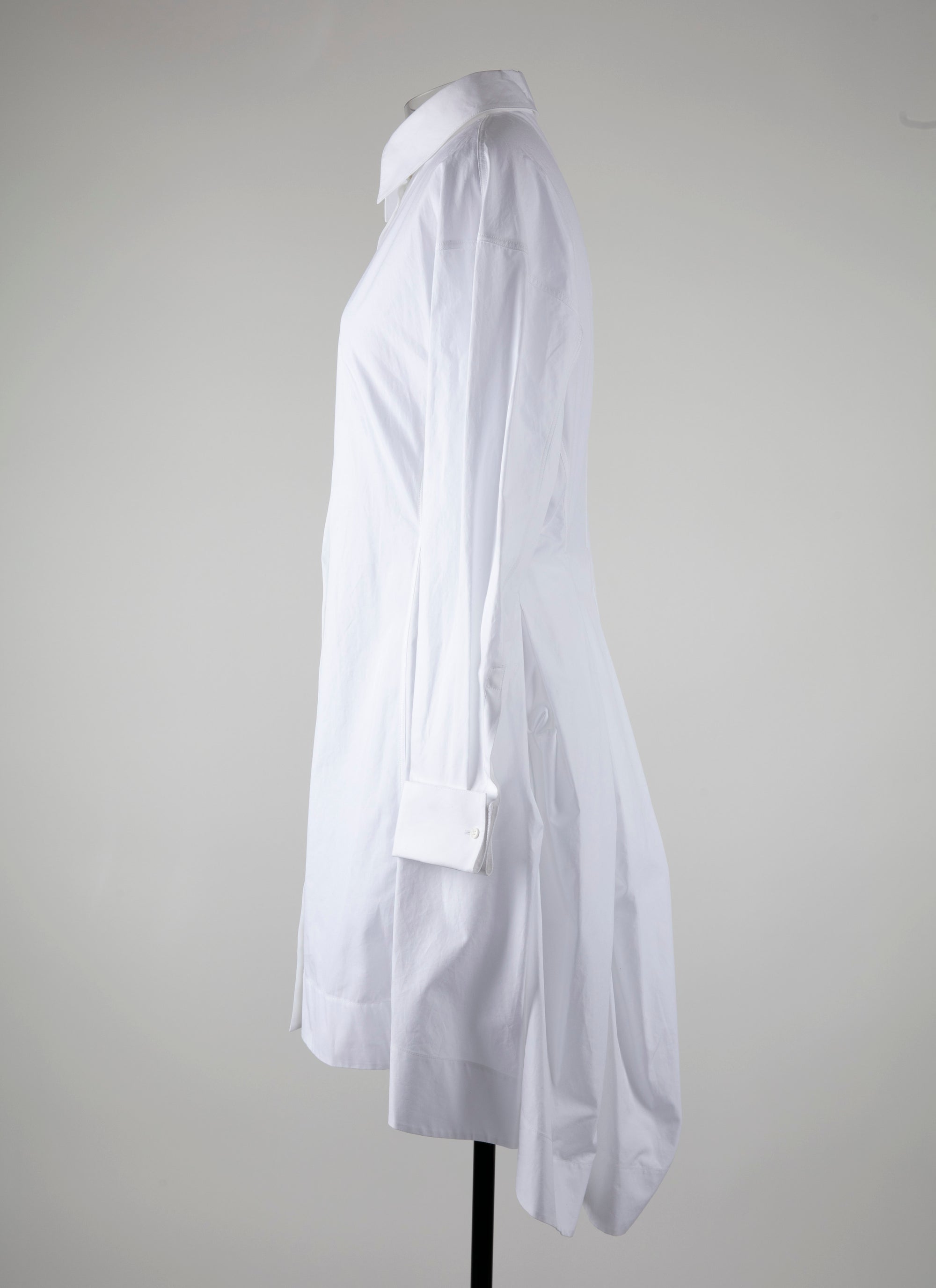 Short shirt dress in Japanese poplin - White