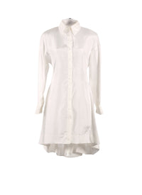 Long sleeve dress in silk - White