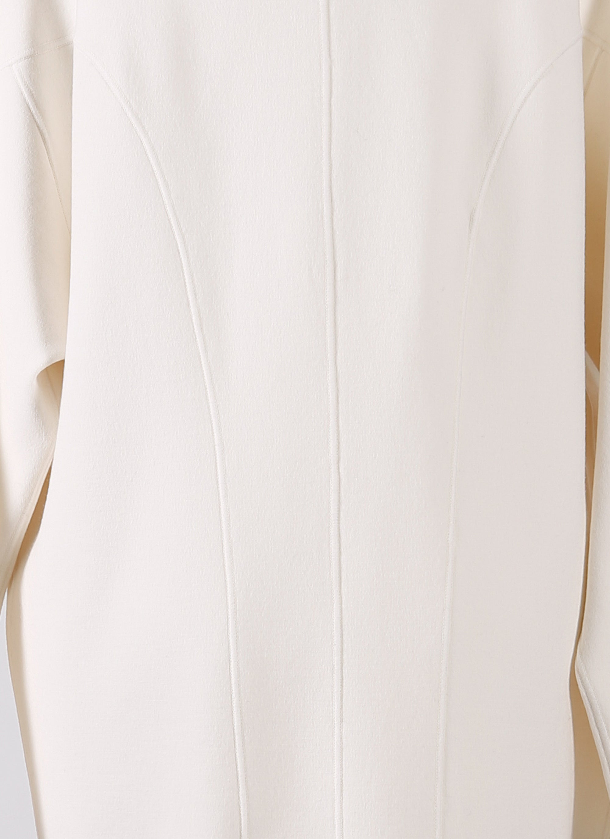 Robe à manches longues en laine - Blanc Nacre