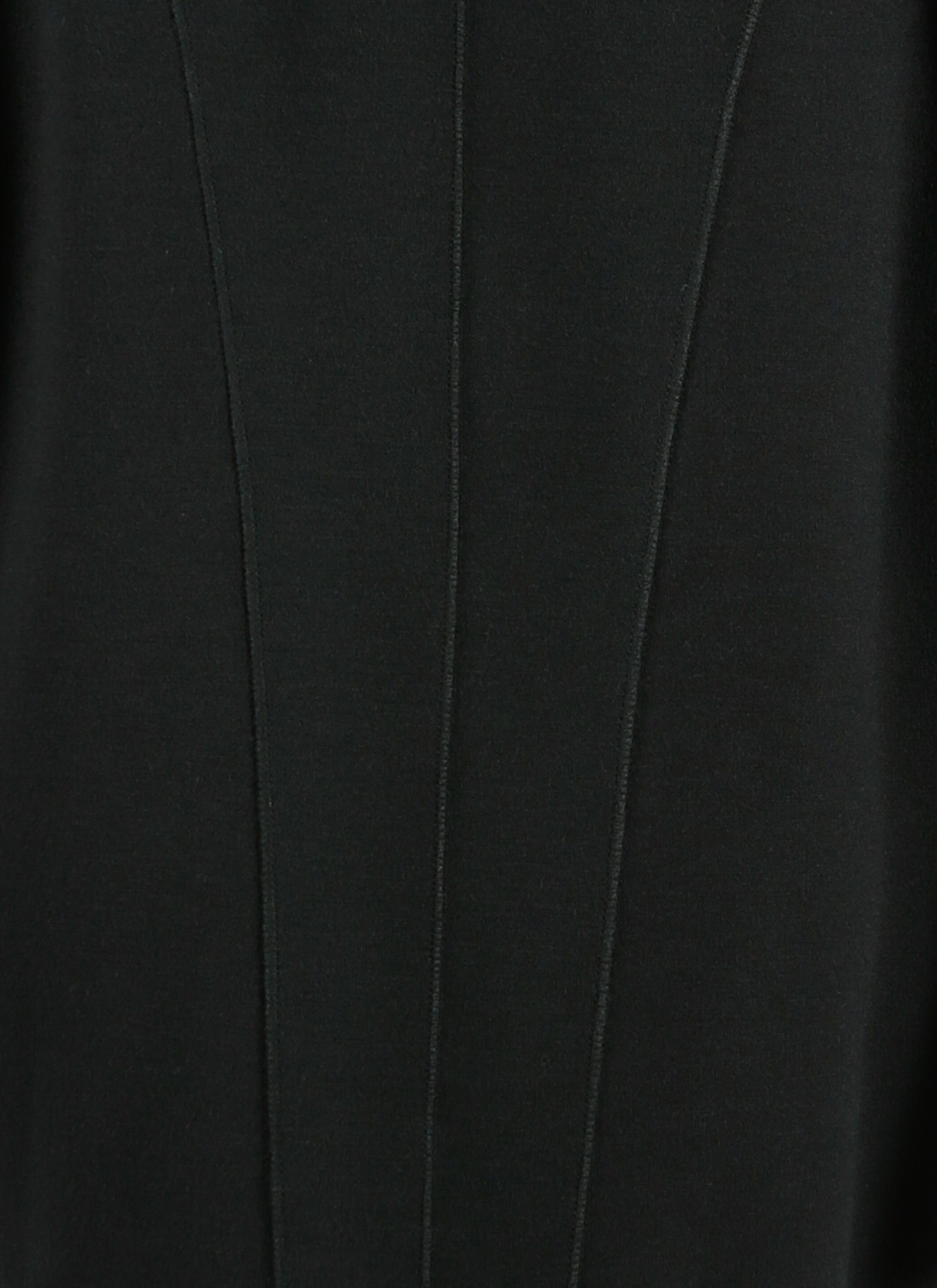 Robe droite à manches longues en laine - Noir