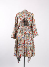 Robe à découpes en popeline César - Multicolore