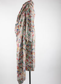 Long-sleeved dress in poplin césar - Multicolour