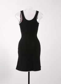 Robe courte sans manches Mon Cœur en maille - Noir & Rouge