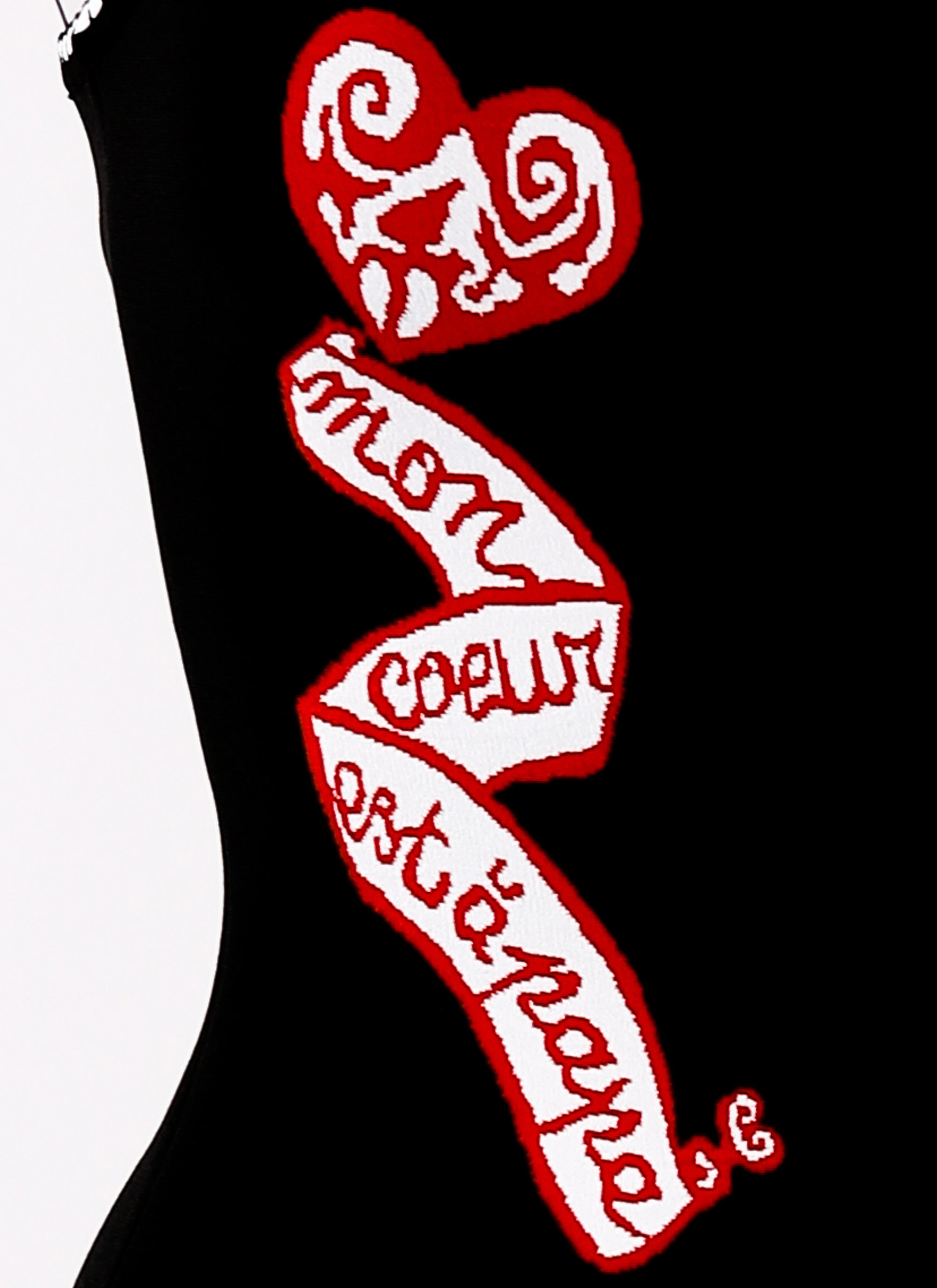 Robe courte sans manches Mon Cœur en maille - Noir & Rouge