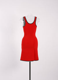 Mesh Mon Coeur sleeveless dress - Red & Black