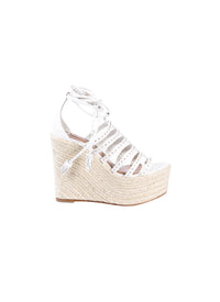 Studded sandals in leather - White
