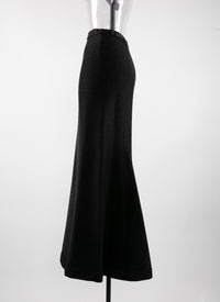 Jupe longue en rafia - Noir