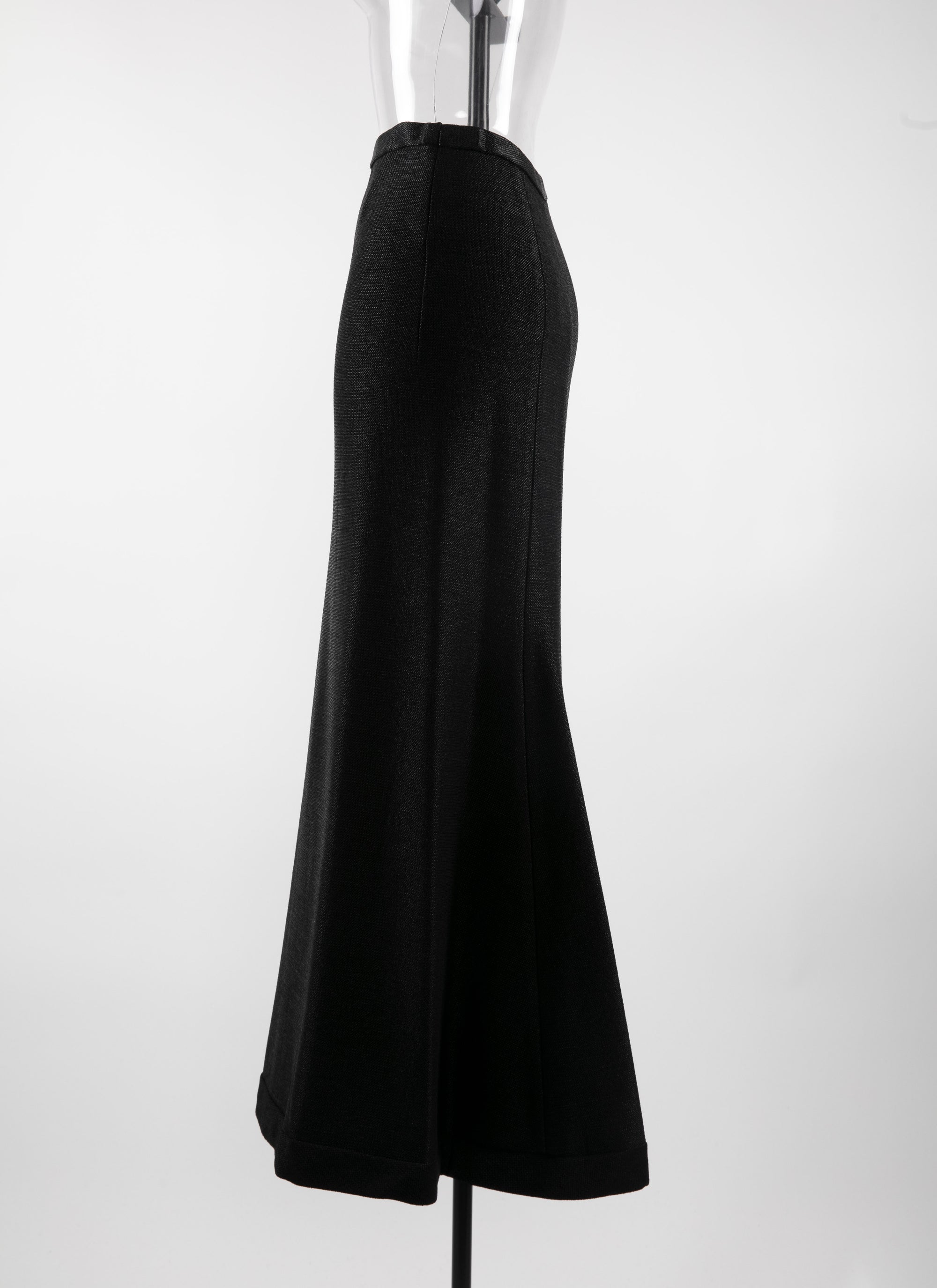 Jupe longue en rafia - Noir