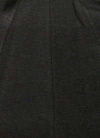 Jupe longue en rafia - Noir