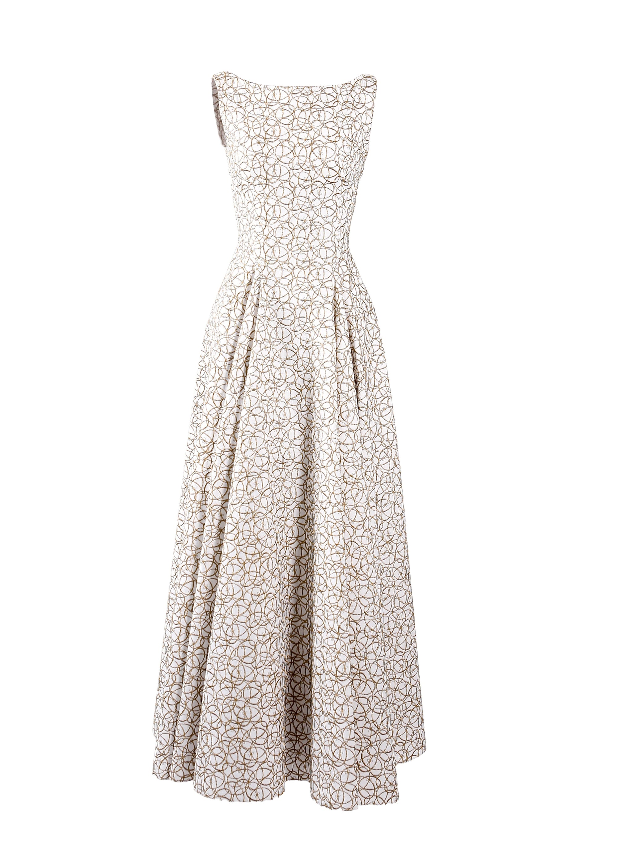 Daedalus sleeveless dress - White & Gold