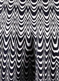 Robe à manches courtes Vagues en maille - Nuit & Blanc