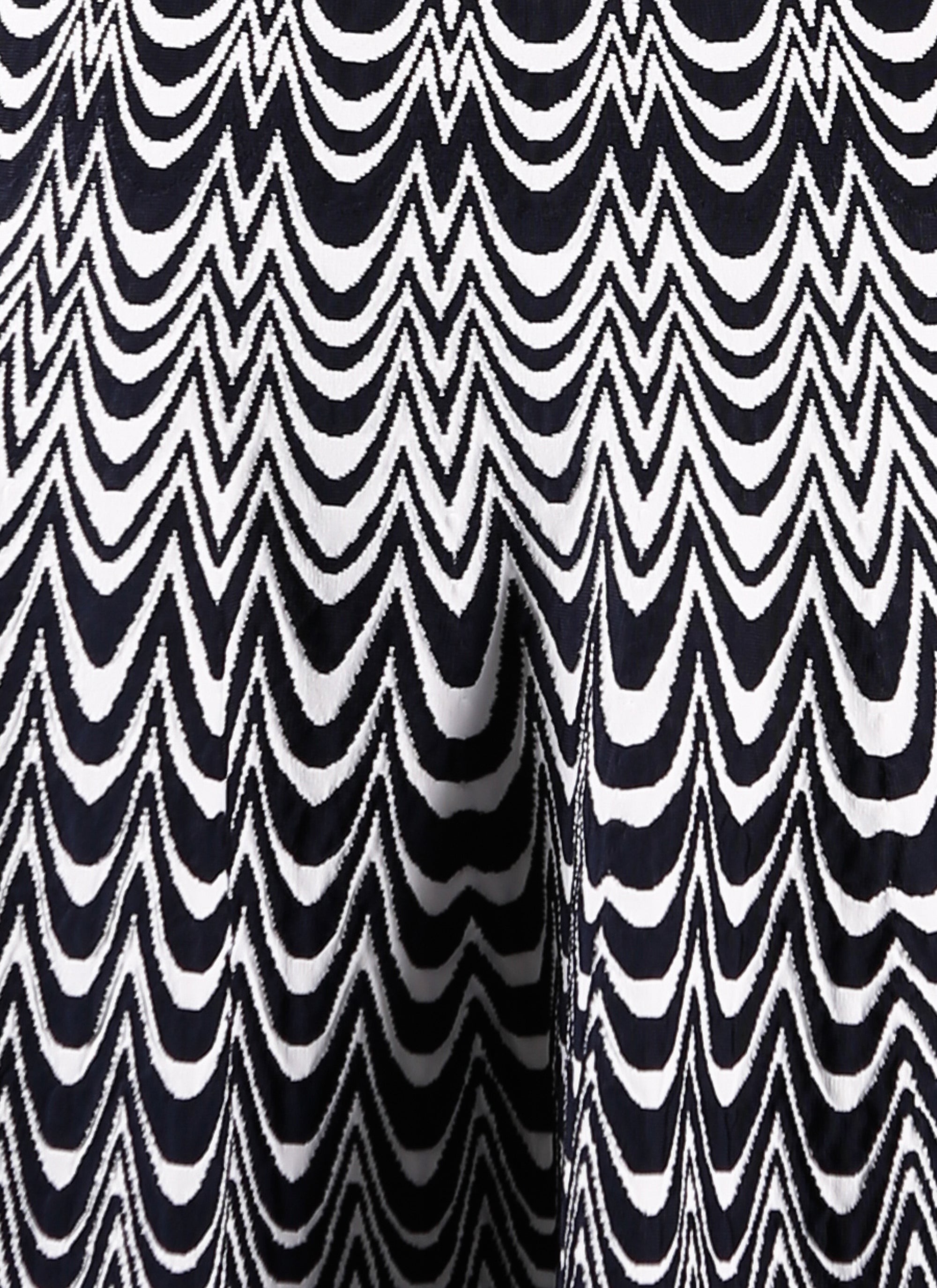 Robe à manches courtes Vagues en maille - Nuit & Blanc