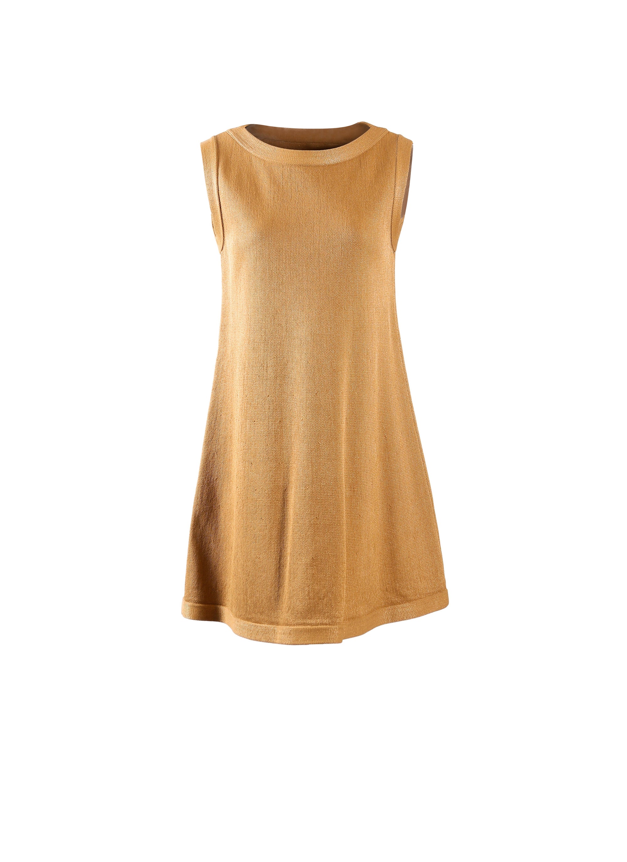 Raffia sleeveless tunic - Chamois