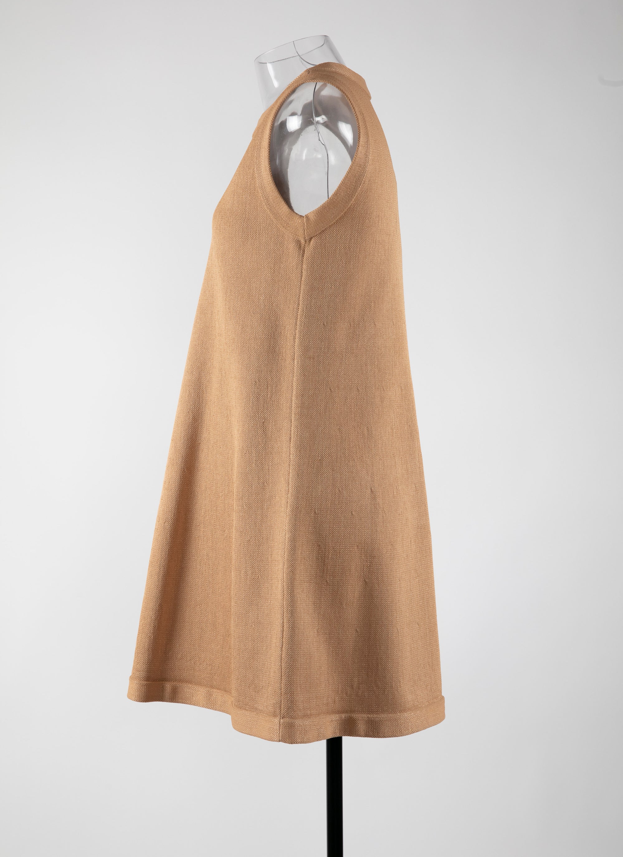 Raffia sleeveless tunic - Chamois