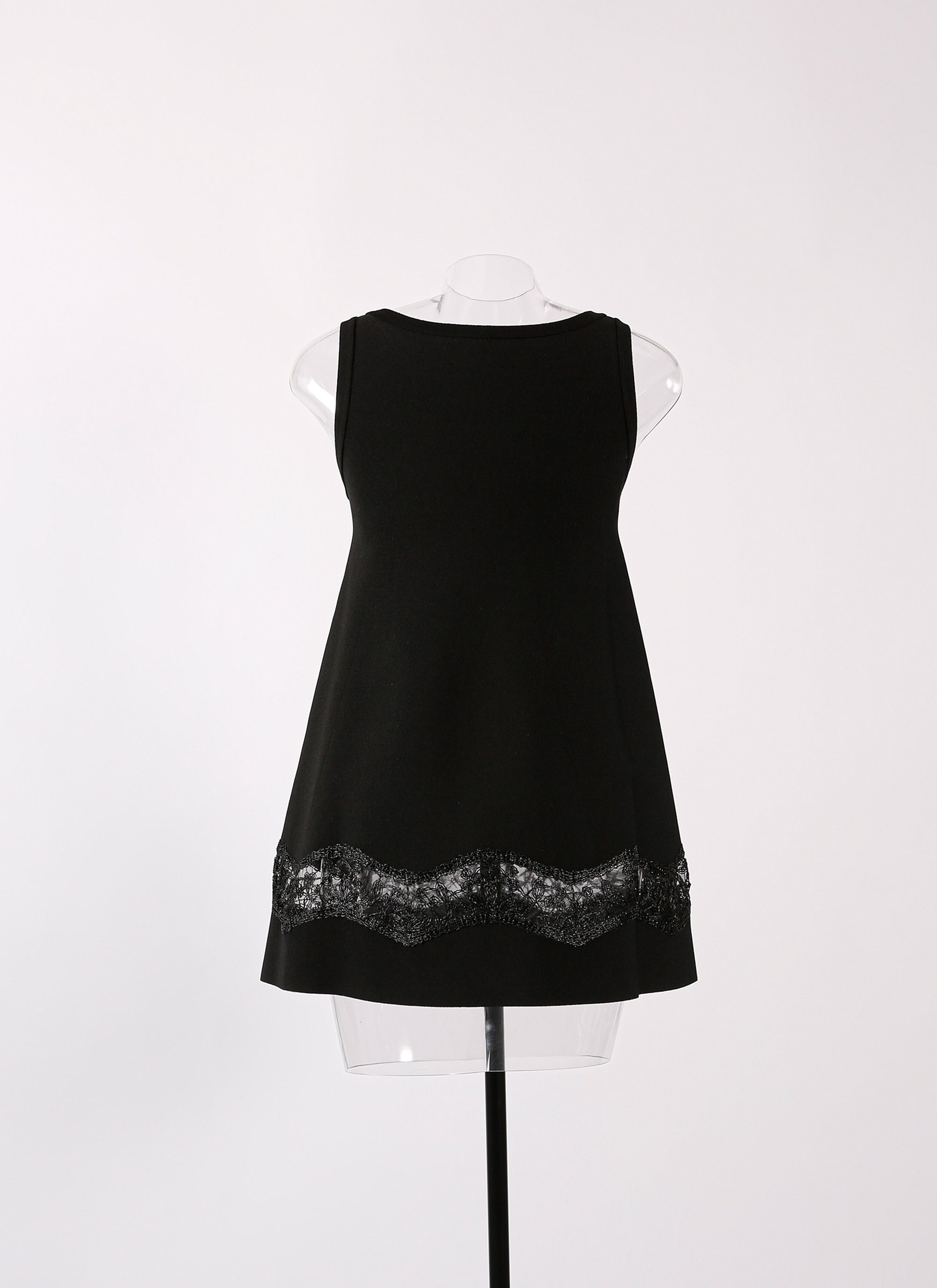 Sleeveless lace tunic - Black