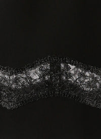 Sleeveless lace tunic - Black