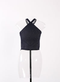 Raffia sleeveless top - Night