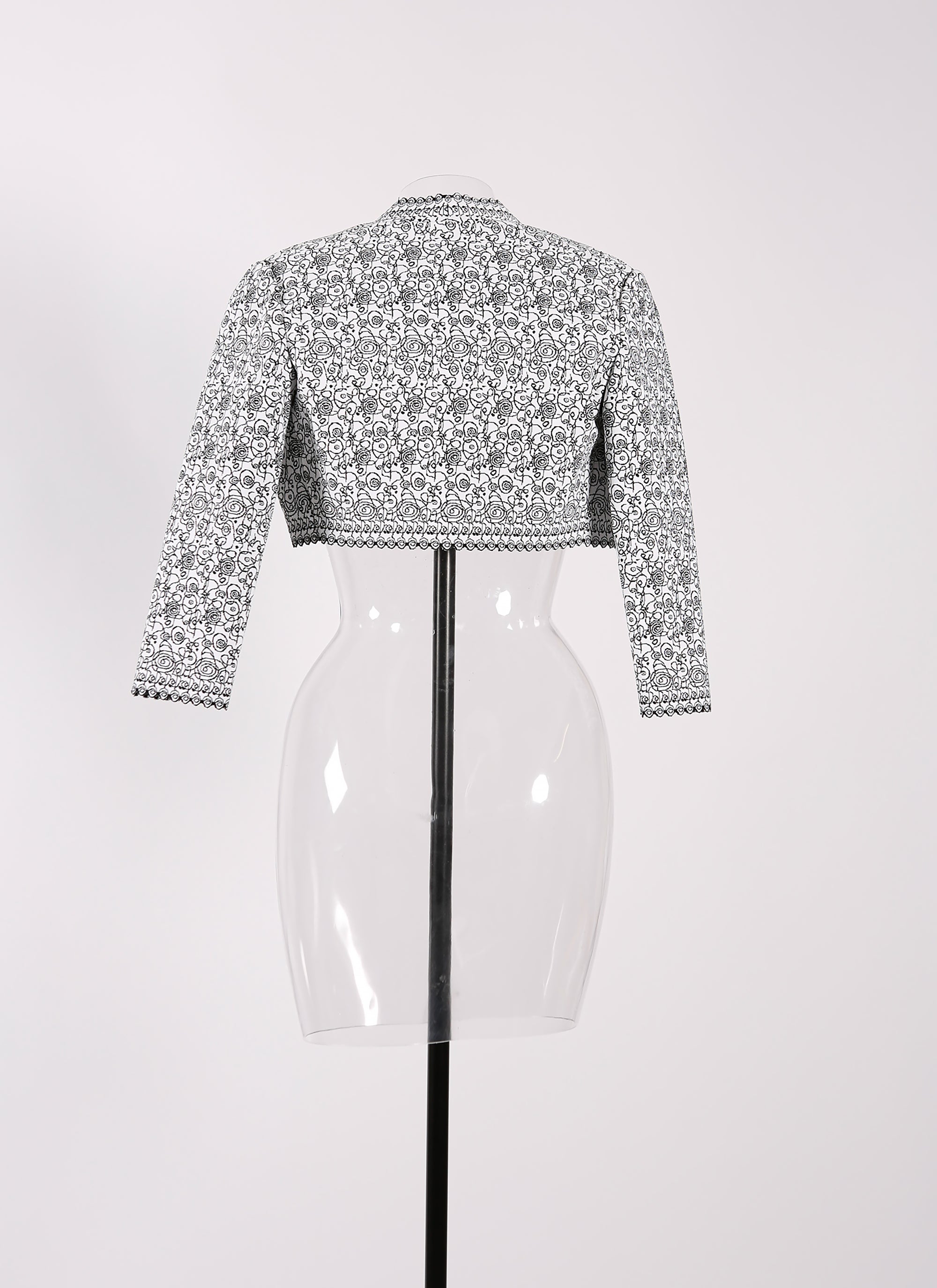 Labyrinth 3/4 sleeve knitted cardigan - White & Black